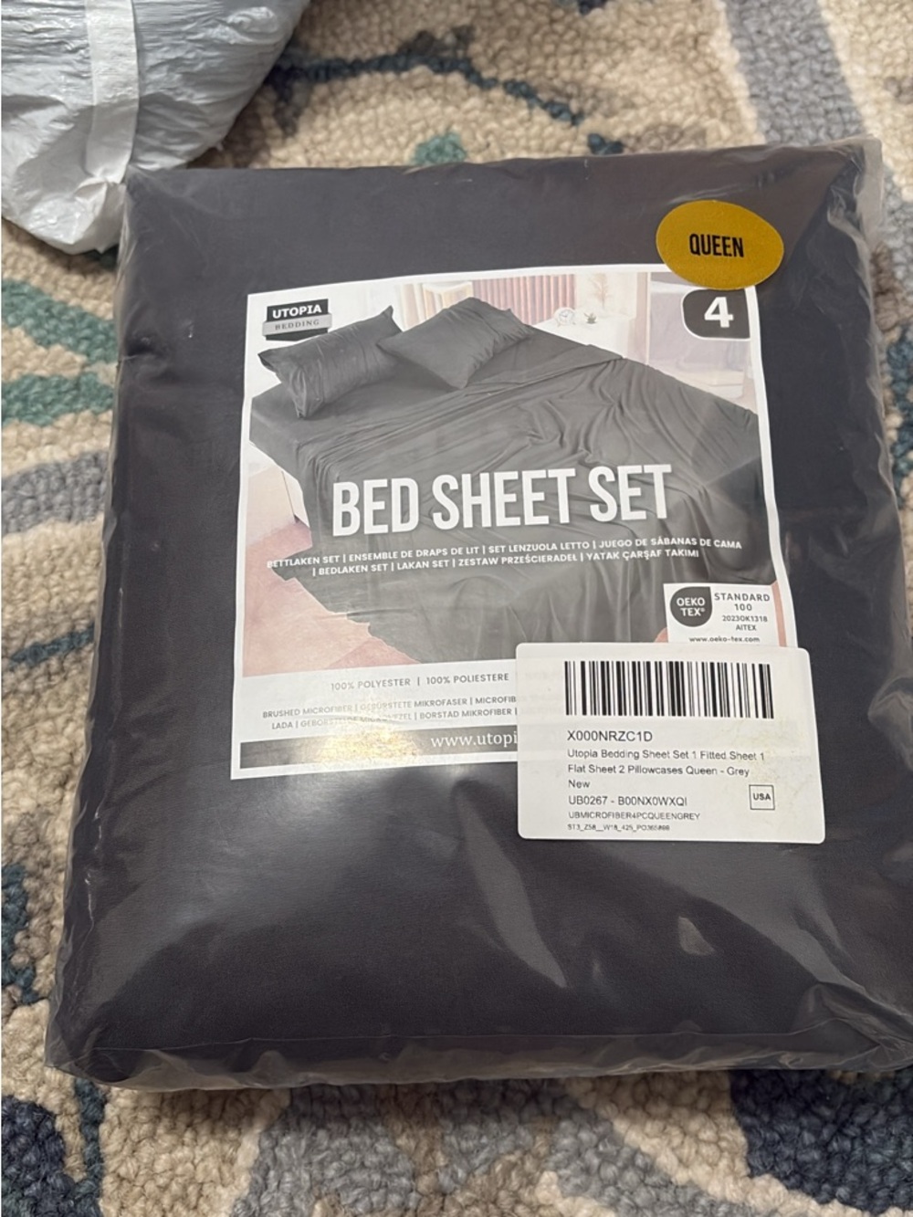Brand new Queen Bed Sheet Set - Grey
